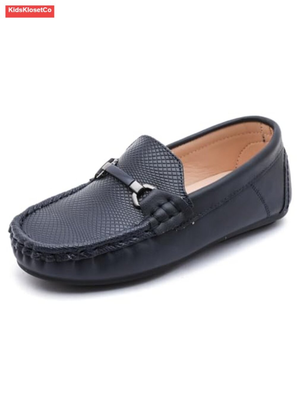 Kids Leather Loafer Slip-On Dress Shoes Round Toe Mocc Wedding
